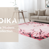 Ultra Soft Area Rug, Non Slip, Stain Resistant, Washable Area Rugs for Living Room, Bedroom, Lively Blossom Branch Visuals(Pink)