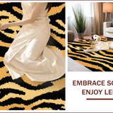 Ultra Soft Area Rug, Non Slip, Stain Resistant, Washable Area Rugs for Living Room, Bedroom, Cute Tiger Print Faux Hide Nursery Rug(Black)
