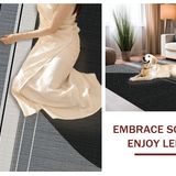 Ultra Soft Area Rug, Non Slip, Stain Resistant, Washable Area Rugs for Living Room, Bedroom, Classic Pinstripe Graphic Rug Showcasing Sleek Alternating Linework Motif(Gray)