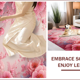 Ultra Soft Area Rug, Non Slip, Stain Resistant, Washable Area Rugs for Living Room, Bedroom, Floral Coquette Doom Decor(Pink)