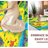 Ultra Soft Area Rug, Non Slip, Stain Resistant, Washable Area Rugs for Living Room, Bedroom, Brightly Colored Fossil Discovery Path(Yellow)