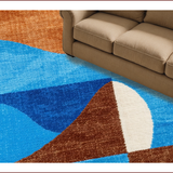 Ultra Soft Area Rug, Non Slip, Stain Resistant, Washable Area Rugs for Living Room, Bedroom, Abstract Modern Soft Non-Slip Living Room(Blue)