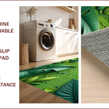 Ultra Soft Area Rug, Non Slip, Stain Resistant, Washable Area Rugs for Living Room, Bedroom, 3D Leaf Shaggy Bath Mat with Non-Slip Absorbent Design(Green)
