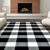 Rustic Black and White Plaid(Black)