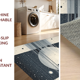 Ultra Soft Area Rug, Non Slip, Stain Resistant, Washable Area Rugs for Living Room, Bedroom, Sleek Monochrome Lunar Arrangement(Gray)