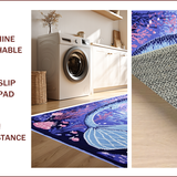 Ultra Soft Area Rug, Non Slip, Stain Resistant, Washable Area Rugs for Living Room, Bedroom, Mermaid Theme Girls Bedroom Pastel Area Rug(Purple)