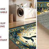 Ultra Soft Area Rug, Non Slip, Stain Resistant, Washable Area Rugs for Living Room, Bedroom, Rustic Ocean Wave Motif(Gold)