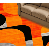 Ultra Soft Area Rug, Non Slip, Stain Resistant, Washable Area Rugs for Living Room, Bedroom, Modern Geometric Orange Composition(Orange)