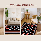 Ultra Soft Area Rug, Non Slip, Stain Resistant, Washable Area Rugs for Living Room, Bedroom, Bold Red and White Dice Aesthetic(White)