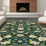 Ultra Soft Area Rug, Non Slip, Stain Resistant, Washable Area Rugs for Living Room, Bedroom, Rustic Intricate Oriental Patterns(Green)