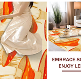 Ultra Soft Area Rug, Non Slip, Stain Resistant, Washable Area Rugs for Living Room, Bedroom, Charming Red Mushroom Pattern(Orange)