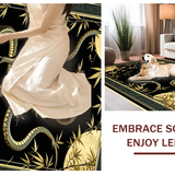 Ultra Soft Area Rug, Non Slip, Stain Resistant, Washable Area Rugs for Living Room, Bedroom, Gothic Animal Motif Elegance(Black)