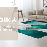 Artistic Low Pile Abstract Composition(Green)