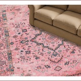 Ultra Soft Area Rug, Non Slip, Stain Resistant, Washable Area Rugs for Living Room, Bedroom, Artistic Earthy Toned Floral Design(Pink)