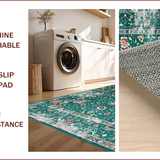Ultra Soft Area Rug, Non Slip, Stain Resistant, Washable Area Rugs for Living Room, Bedroom, Retro Earth Tones Aesthetic(Green)