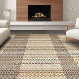 Ultra Soft Area Rug, Non Slip, Stain Resistant, Washable Area Rugs for Living Room, Bedroom, Rustic Multi-Colored Woven Texture(Beige)