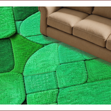 Ultra Soft Area Rug, Non Slip, Stain Resistant, Washable Area Rugs for Living Room, Bedroom, Boho Printed Low Pile(Green)