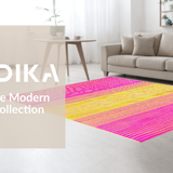 Ultra Soft Area Rug, Non Slip, Stain Resistant, Washable Area Rugs for Living Room, Bedroom, Vibrant Multi-Hued Trellis Style(Yellow)