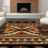 Ultra Soft Area Rug, Non Slip, Stain Resistant, Washable Area Rugs for Living Room, Bedroom, Modern Tribal Design with Rustic Flair(Brown)