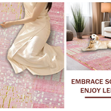 Ultra Soft Area Rug, Non Slip, Stain Resistant, Washable Area Rugs for Living Room, Bedroom, Coquette Carpet, Pink and White Bow Art(Pink)