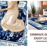 Ultra Soft Area Rug, Non Slip, Stain Resistant, Washable Area Rugs for Living Room, Bedroom, Sophisticated Floral Chinoiserie Aesthetic(Blue)