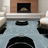 Ultra Soft Area Rug, Non Slip, Stain Resistant, Washable Area Rugs for Living Room, Bedroom, Rustic Minimalist Geometric Arrangement(Black)