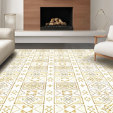 Ultra Soft Area Rug, Non Slip, Stain Resistant, Washable Area Rugs for Living Room, Bedroom, Elegant Shaggy Diamond Motif(Gold)