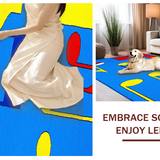 Ultra Soft Area Rug, Non Slip, Stain Resistant, Washable Area Rugs for Living Room, Bedroom, Vibrant Musical Notes Composition(Blue)