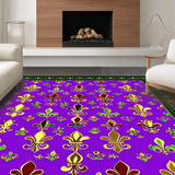 Ultra Soft Area Rug, Non Slip, Stain Resistant, Washable Area Rugs for Living Room, Bedroom, Chic Green Medallion Design(Purple)