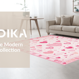 Ultra Soft Area Rug, Non Slip, Stain Resistant, Washable Area Rugs for Living Room, Bedroom, Whimsical Soft Textured Accent(Pink)