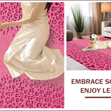 Ultra Soft Area Rug, Non Slip, Stain Resistant, Washable Area Rugs for Living Room, Bedroom, Leopard Print Vintage(Pink)