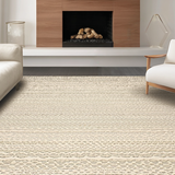 Ultra Soft Area Rug, Non Slip, Stain Resistant, Washable Area Rugs for Living Room, Bedroom, Coastal Inspired Braided Jute Design(Beige)