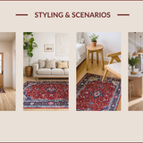 Ultra Soft Area Rug, Non Slip, Stain Resistant, Washable Area Rugs for Living Room, Bedroom, Rustic Red Geometric Charm(Red)