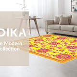 Ultra Soft Area Rug, Non Slip, Stain Resistant, Washable Area Rugs for Living Room, Bedroom, Bright Earthy Mandala Aesthetic(Yellow)