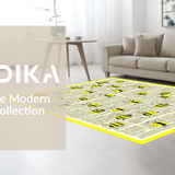 Ultra Soft Area Rug, Non Slip, Stain Resistant, Washable Area Rugs for Living Room, Bedroom, Nostalgic Beige Newspaper Print(Black)
