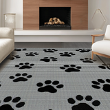 Ultra Soft Area Rug, Non Slip, Stain Resistant, Washable Area Rugs for Living Room, Bedroom, Vibrant Charcoal Pet-Themed Decor(Gray)
