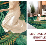 Ultra Soft Area Rug, Non Slip, Stain Resistant, Washable Area Rugs for Living Room, Bedroom, Lush Botanical Greenery Theme(Green)