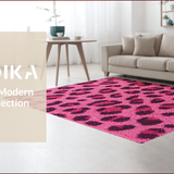 Ultra Soft Area Rug, Non Slip, Stain Resistant, Washable Area Rugs for Living Room, Bedroom, Faux Leopard Cowhide(Pink)