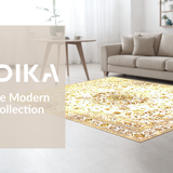 Ultra Soft Area Rug, Non Slip, Stain Resistant, Washable Area Rugs for Living Room, Bedroom, Chic Trellis Vibe(Gold)