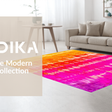 Ultra Soft Area Rug, Non Slip, Stain Resistant, Washable Area Rugs for Living Room, Bedroom, Lively Soft Ombre Effect Style(Orange)