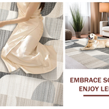 Ultra Soft Area Rug, Non Slip, Stain Resistant, Washable Area Rugs for Living Room, Bedroom, Luxurious Textured Cream Wave(Gray)