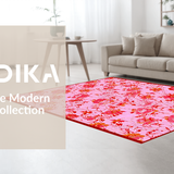 Ultra Soft Area Rug, Non Slip, Stain Resistant, Washable Area Rugs for Living Room, Bedroom, Lively Contemporary Pink Trellis(Pink)