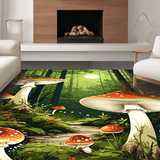 Ultra Soft Area Rug, Non Slip, Stain Resistant, Washable Area Rugs for Living Room, Bedroom, Rustic Nature-Inspired Floral Charm(Green)