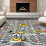 Ultra Soft Area Rug, Non Slip, Stain Resistant, Washable Area Rugs for Living Room, Bedroom, Sleek Black and White Humor(Black)