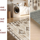 Ultra Soft Area Rug, Non Slip, Stain Resistant, Washable Area Rugs for Living Room, Bedroom, Chic Scalloped Textured Motif(Beige)
