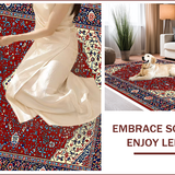 Ultra Soft Area Rug, Non Slip, Stain Resistant, Washable Area Rugs for Living Room, Bedroom, Oriental Beige and Black Dining Area Carpet(Red)