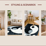Ultra Soft Area Rug, Non Slip, Stain Resistant, Washable Area Rugs for Living Room, Bedroom, Modern Yin-Yang Patterned Delight(Black)