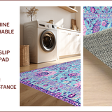 Ultra Soft Area Rug, Non Slip, Stain Resistant, Washable Area Rugs for Living Room, Bedroom, Chic Retro Honeycomb Aesthetic(Blue)