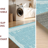 Ultra Soft Area Rug, Non Slip, Stain Resistant, Washable Area Rugs for Living Room, Bedroom, Dainty Water Absorbent Bath Mat With Coquette Bow And Feminine Touch(Blue)