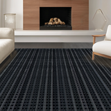 Ultra Soft Area Rug, Non Slip, Stain Resistant, Washable Area Rugs for Living Room, Bedroom, Trendy Black and White Geometric Fusion(Black)